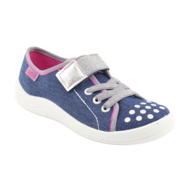 Scarpe per bambini Befado 251Y109 jeans blu navy rosa grigio 1