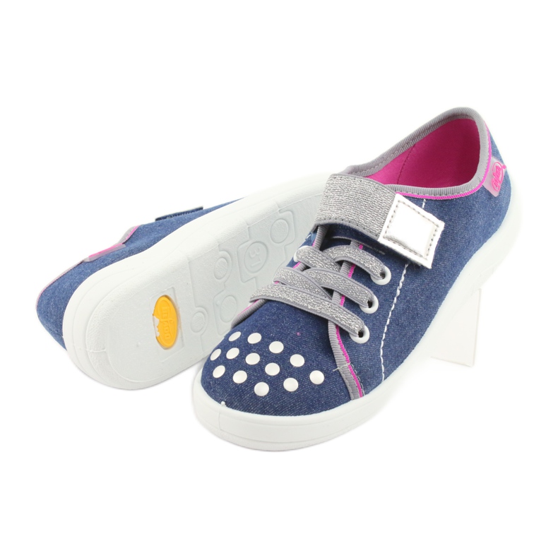 Scarpe per bambini Befado 251Y109 jeans blu navy rosa grigio 5