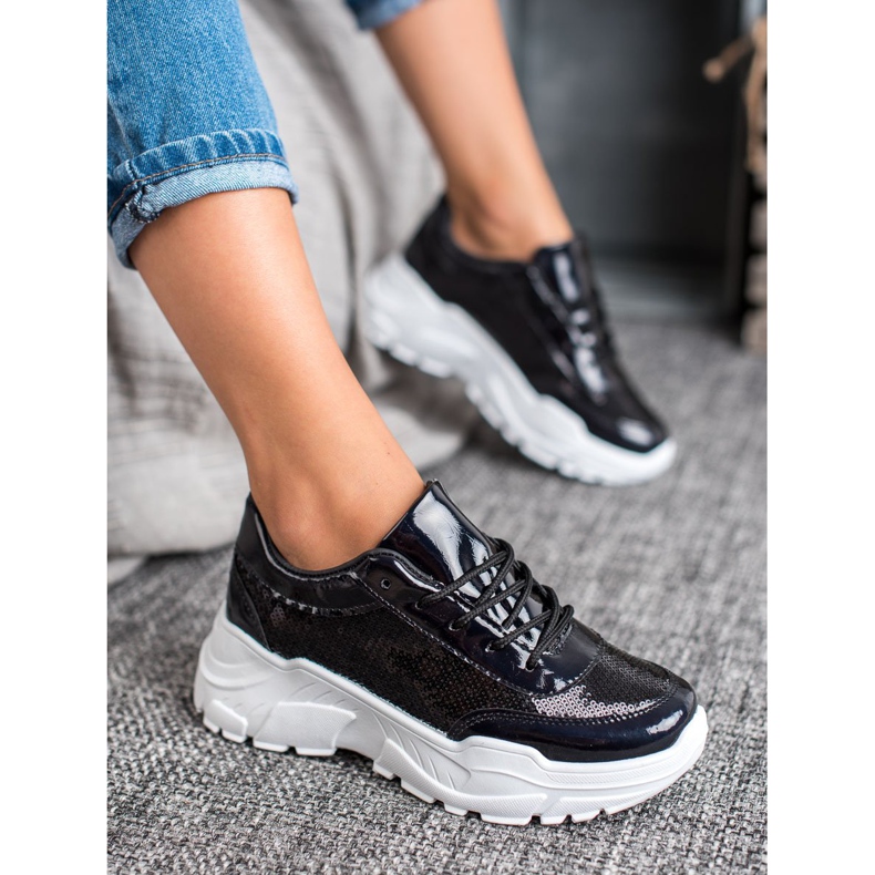 Marquiz Scarpe sportive con paillettes nero 1
