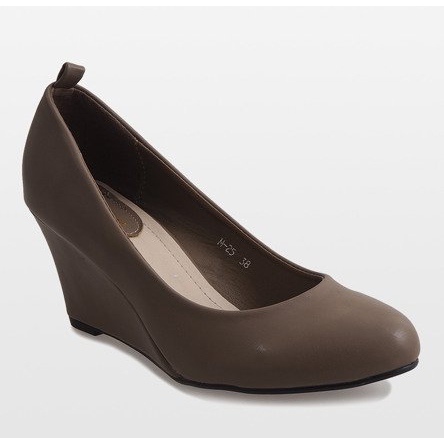 Décolleté con zeppa color kaki M-25 multicolore verde 1