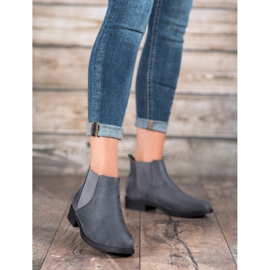 SHELOVET Stivaletti Chelsea in pelle scamosciata grigio 1