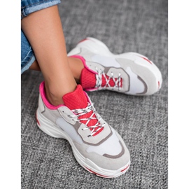 SHELOVET Scarpe sportive stringate rosso grigio 1