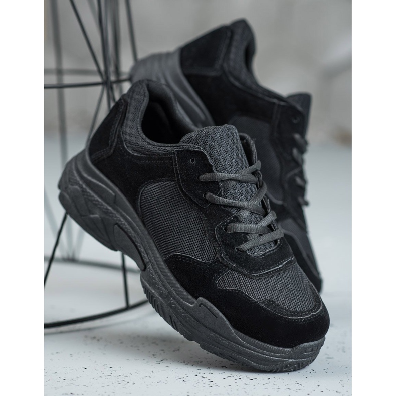 SHELOVET Scarpe sportive stringate nero 2