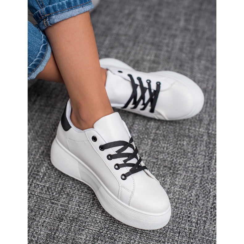 SHELOVET Scarpe stringate sulla piattaforma bianca 1