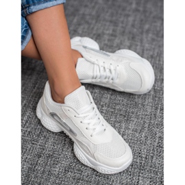 SHELOVET Scarpe sportive in tessuto bianco 1