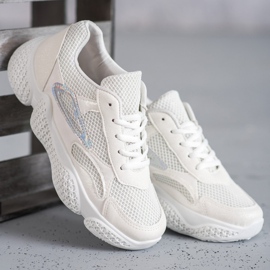 SHELOVET Scarpe sportive in tessuto bianca 2