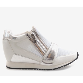 Sneakers semplici alla moda SK48 bianche bianco 2