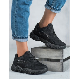 SHELOVET Scarpe sportive in tessuto nero 1