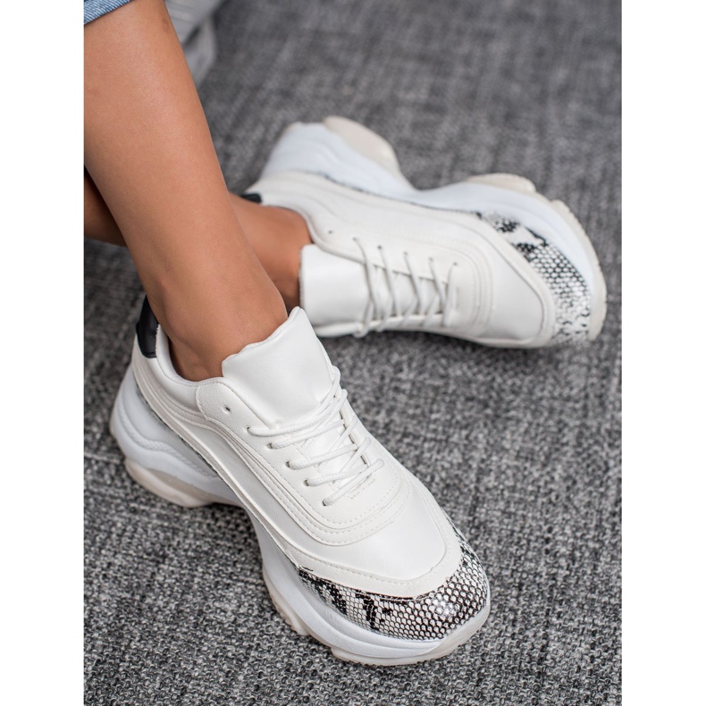 SHELOVET Sneakers con stampa serpente bianco multicolore 1