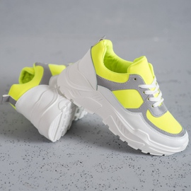 Ideal Shoes Scarpe sportive al neon bianco multicolore giallo 2