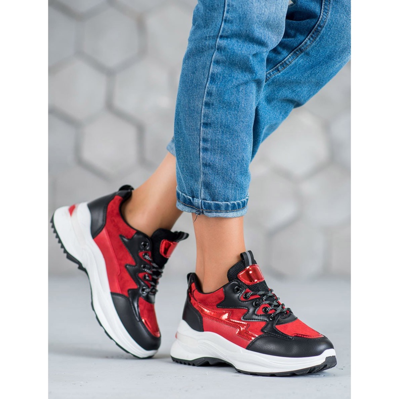 SHELOVET Scarpe sportive rosso multicolore 1