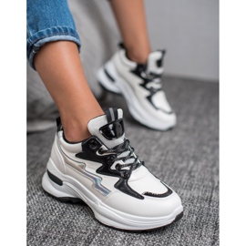 SHELOVET Scarpe sportive in ecopelle bianco multicolore 1
