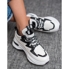 SHELOVET Scarpe sportive in ecopelle bianco multicolore 2