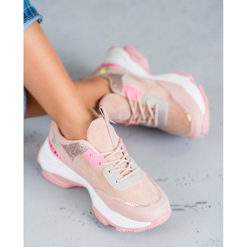SHELOVET Scarpe sportive alla moda rosa 1