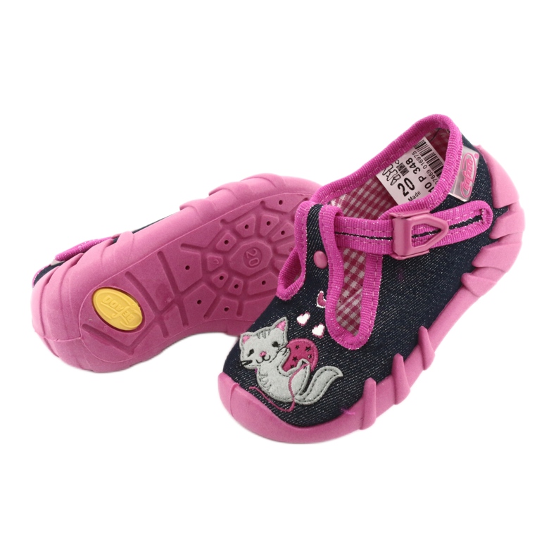 Scarpe per bambini Befado 110P348 blu navy multicolore rosa 4