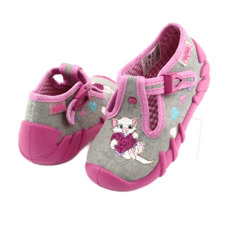Scarpe per bambini Befado 110P338 rosa grigio 3