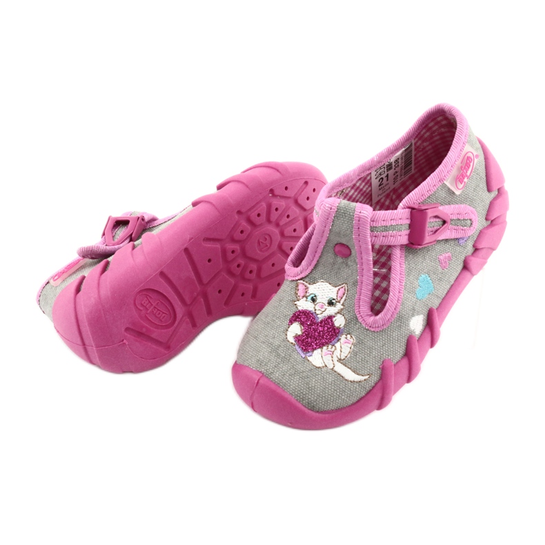 Scarpe per bambini Befado 110P338 rosa grigio 4