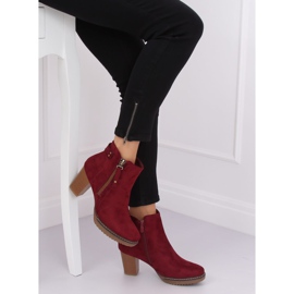 Stivali con tacco alto scamosciato bordeaux 8B856 Wine rosso 2