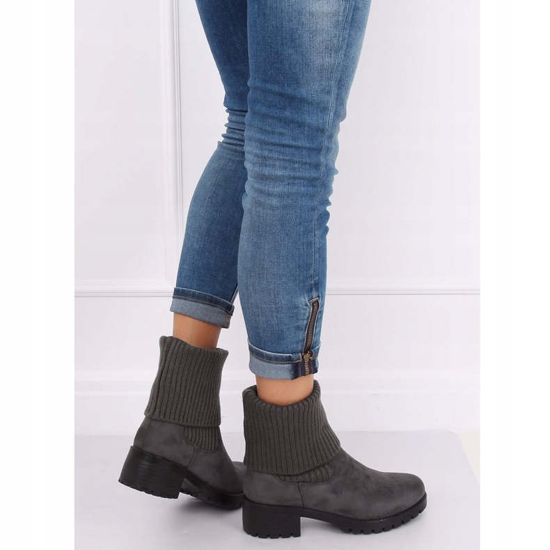Grigio Stivali da donna con guardolo ZX2804 Grigio 2