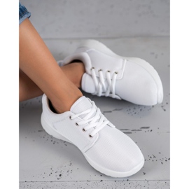 SHELOVET Calzature sportive in tessuto bianca 1
