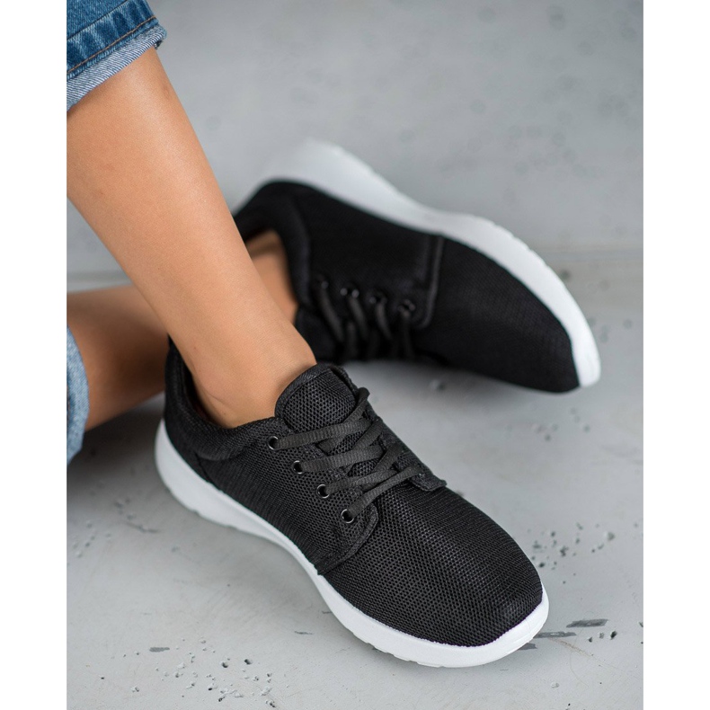 SHELOVET Calzature sportive in tessuto nero 1