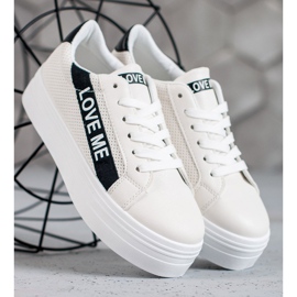 SHELOVET Scarpe bianche sulla piattaforma bianca 1