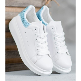 Yes Mile Scarpe sportive con cristalli bianca 1