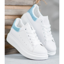 Yes Mile Scarpe sportive con cristalli bianco 2