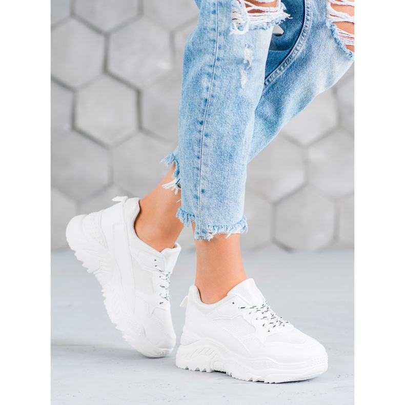 SHELOVET Scarpe da ginnastica bianche bianca 2