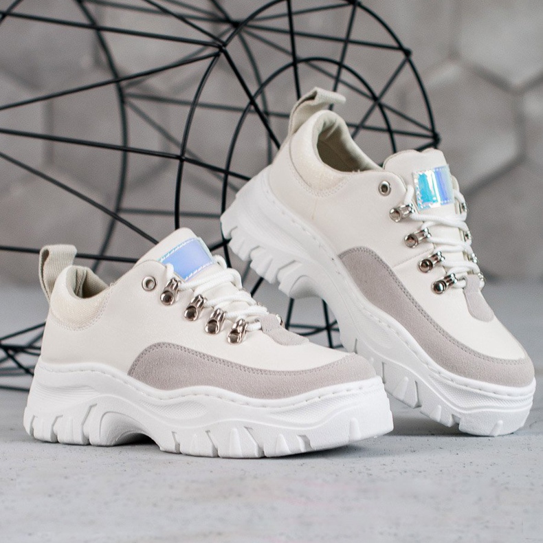 SHELOVET Scarpe sportive stringate bianco 1