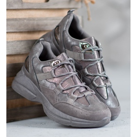 Muto Scarpe Sportive Con Glitter grigio 1