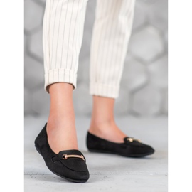 SHELOVET Ballerine in camoscio nero 1