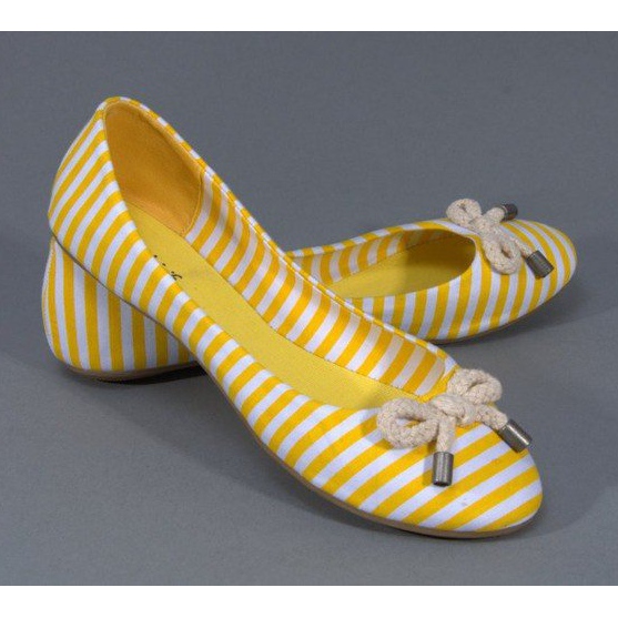 Ballerine a righe con fiocco 16-c giallo 2