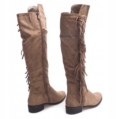 Stivali Boho in calda pelle scamosciata B13H Khaki multicolore verde 1