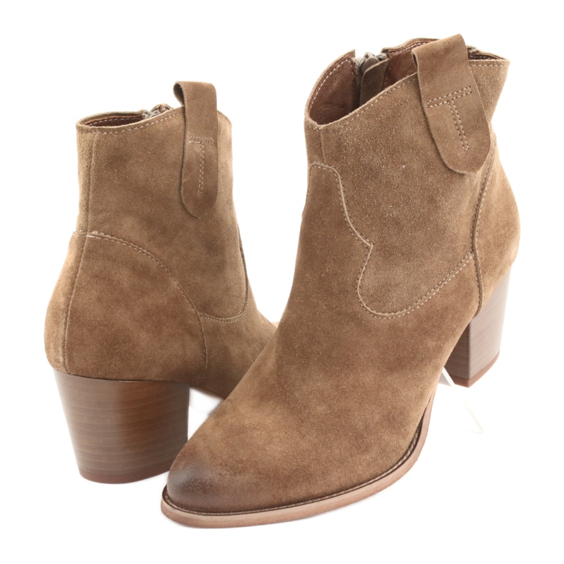 Anabelle 1466 Stivali texani in camoscio cammello marrone 3