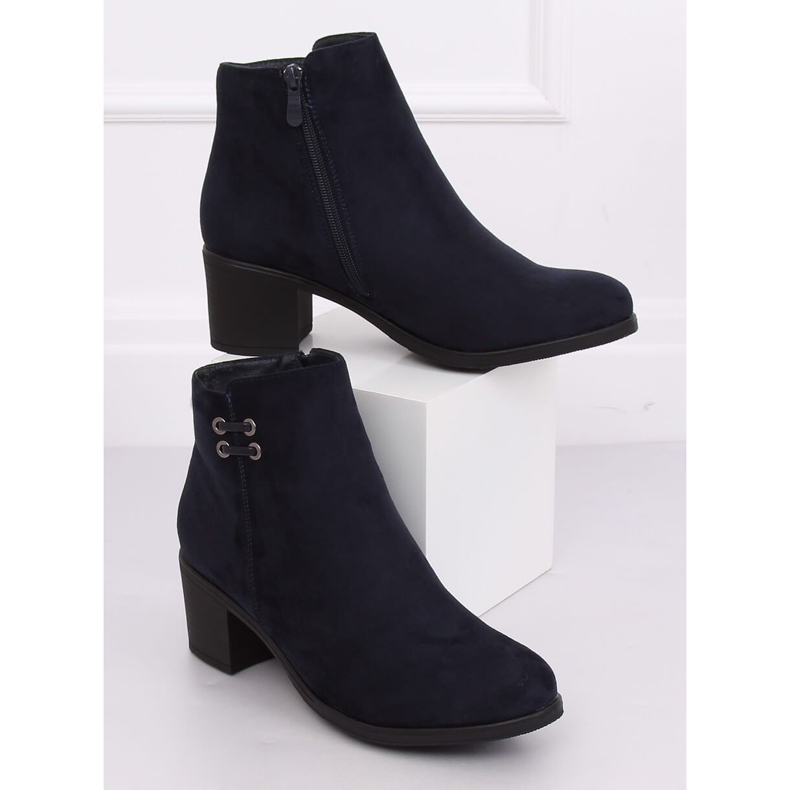 Stivali da donna blu navy 8B982 Blu con tacco alto 2