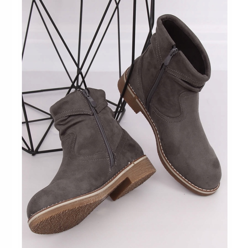 Grigio Stivali grigi da donna W862 Grey 1