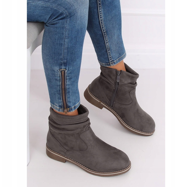 Grigio Stivali grigi da donna W862 Grey 2