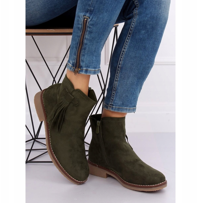 Stivali Jodhpur verdi con frange 8B907 Green verde 1