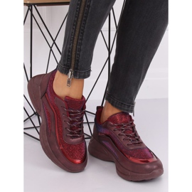 BY-082 Scarpe sportive bordeaux vino rosso 2