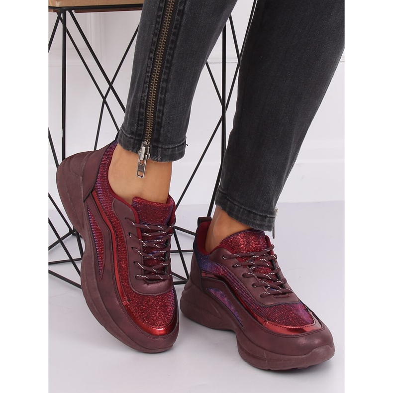 BY-082 Scarpe sportive bordeaux vino rosso 2