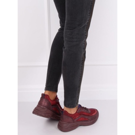 BY-082 Scarpe sportive bordeaux vino rosso 1