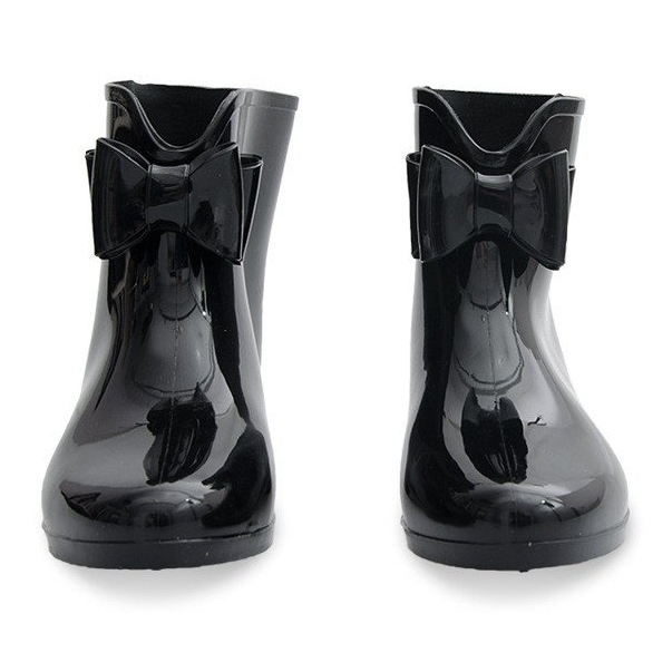 Stivali Wellington con fiocco NEW1 Black nero 2