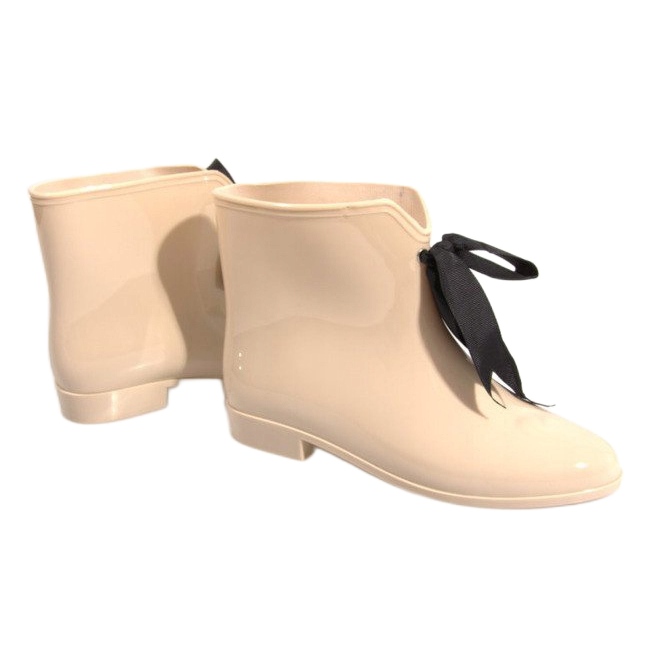 Stivali Wellington con fiocco Y015 Beige 1