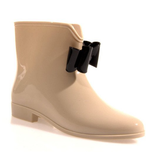 Stivali Wellington con fiocco Y014 Beige 2