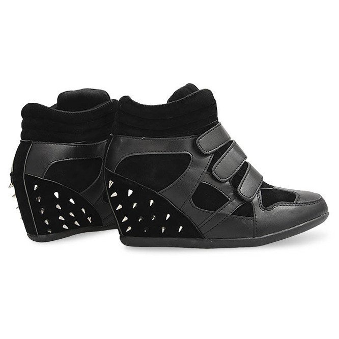 Sneakers Con Zeppa Con Borchie 4515 Nere nero 1