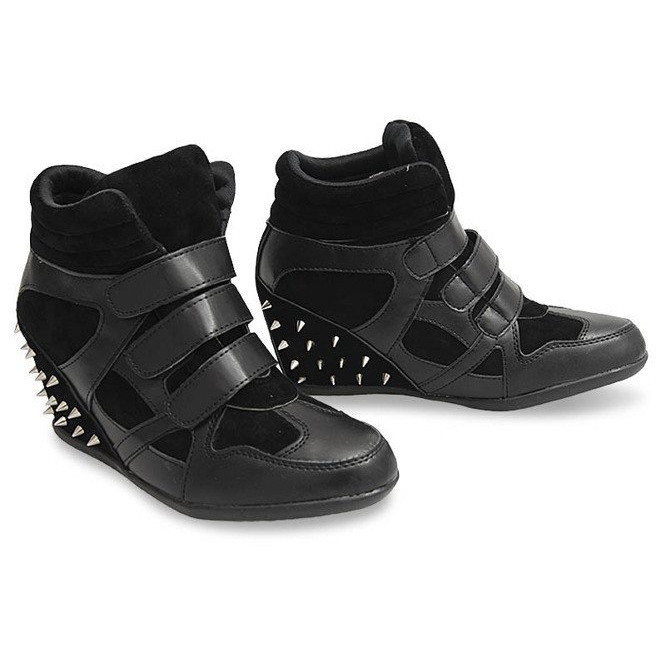 Sneakers Con Zeppa Con Borchie 4515 Nere nero 2