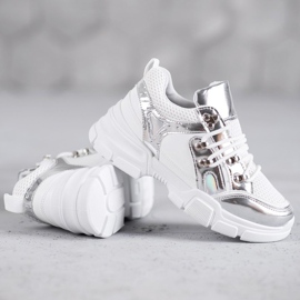 SHELOVET Scarpe sportive comode bianco grigio 1
