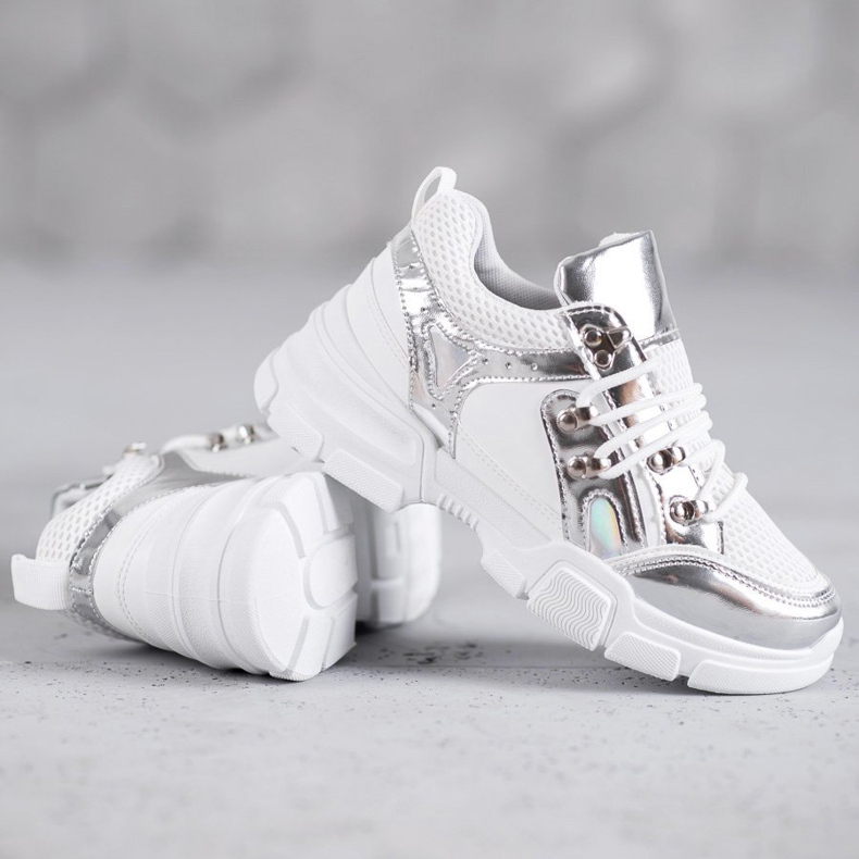 SHELOVET Scarpe sportive comode bianco grigio 1