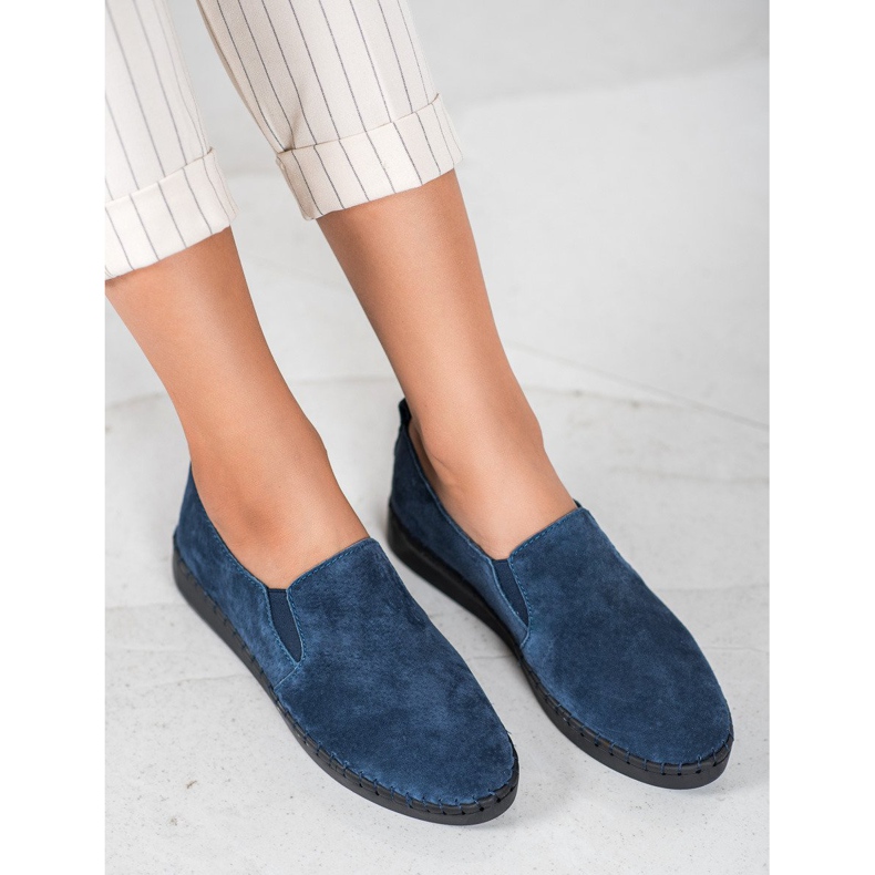 Filippo Scarpe da ginnastica slip-on in pelle blu 2